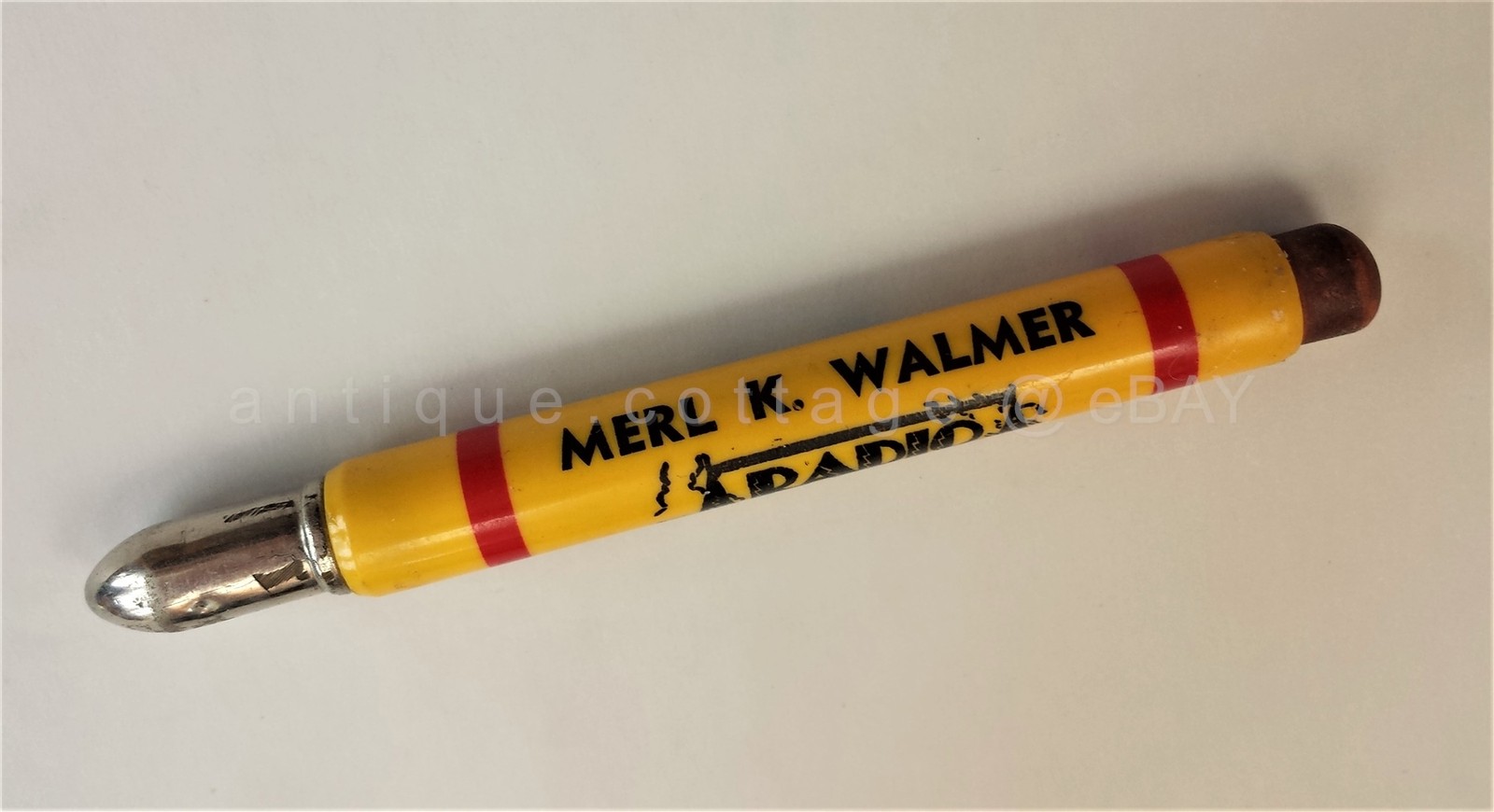 antique MERL K WALMER BULLET PENCIL ADVERTISING high spire pa RADIO and ELECTRIC