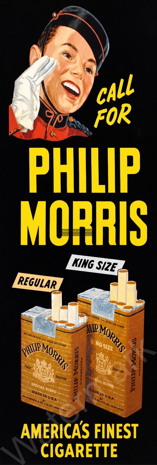 Call For Philip Morris America’s Finest Metal Sign 2 Sizes to Choose From