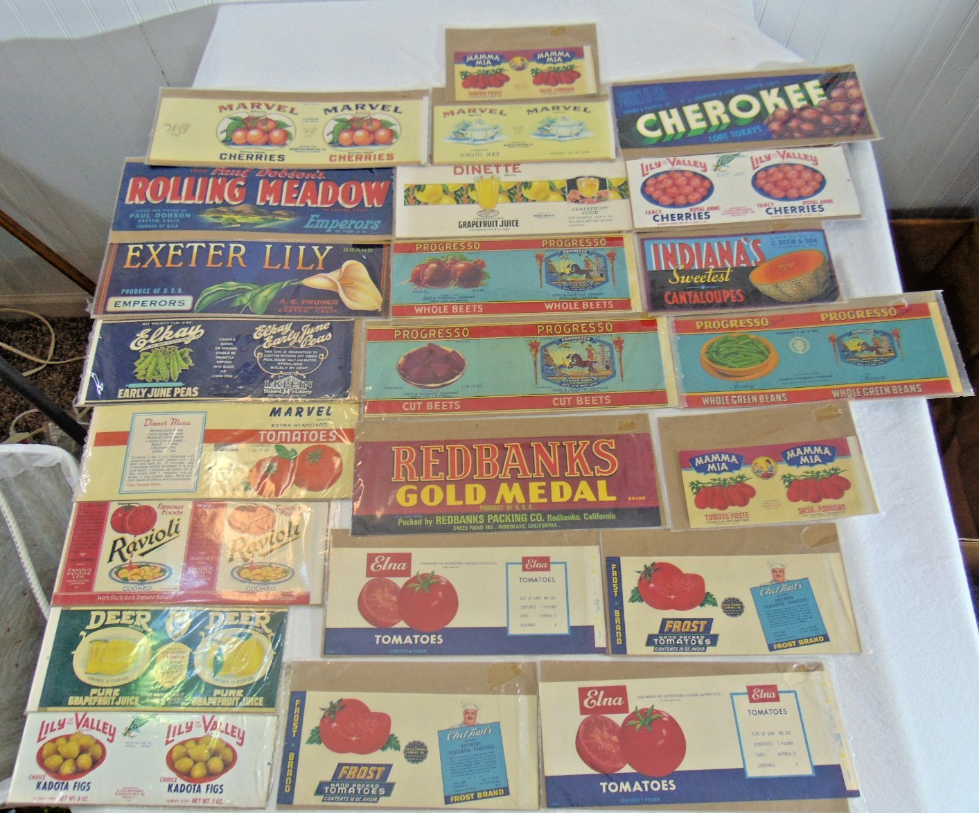 Vintage Fruit & Vegetable Can/Crate Labels – 33 Total