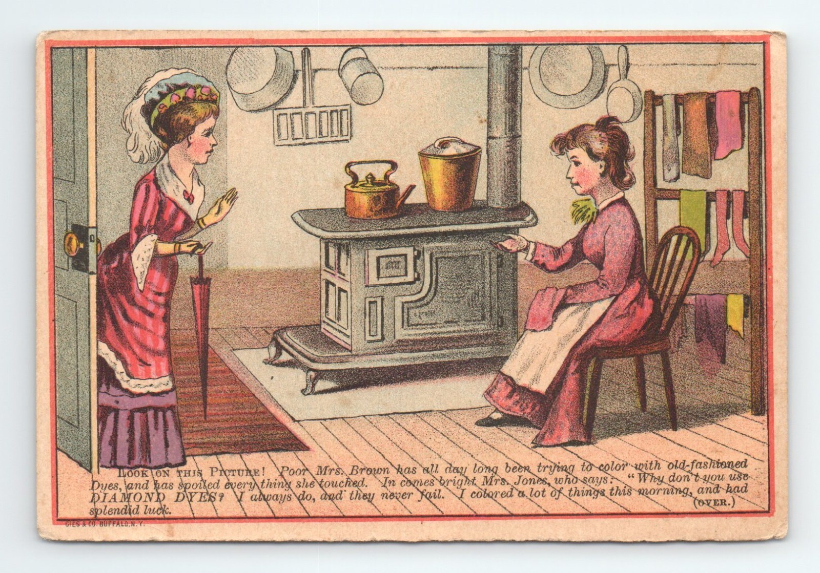 Diamond Dyes Trade Card Easter Egg Ink Fabric WJ LL Holloway Hastings MI VTG
