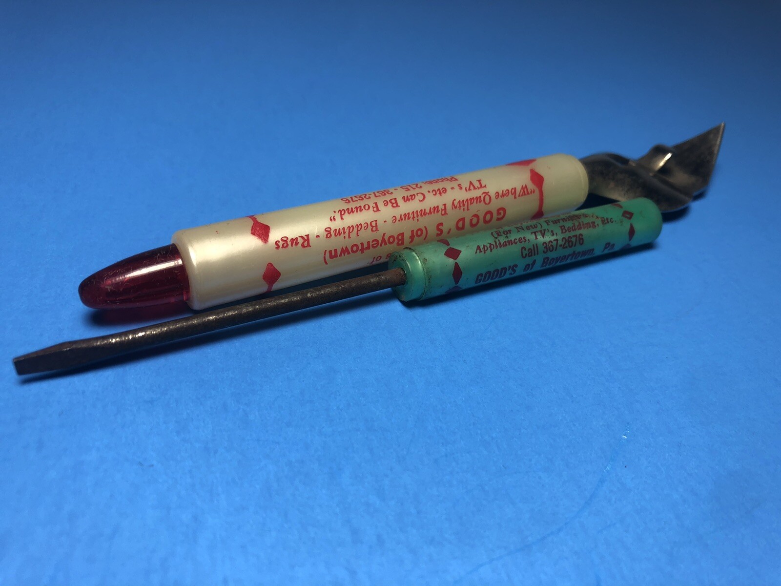 Vintage Good’s Boyertown PA Advertising Bottle Opener & Screwdriver Store