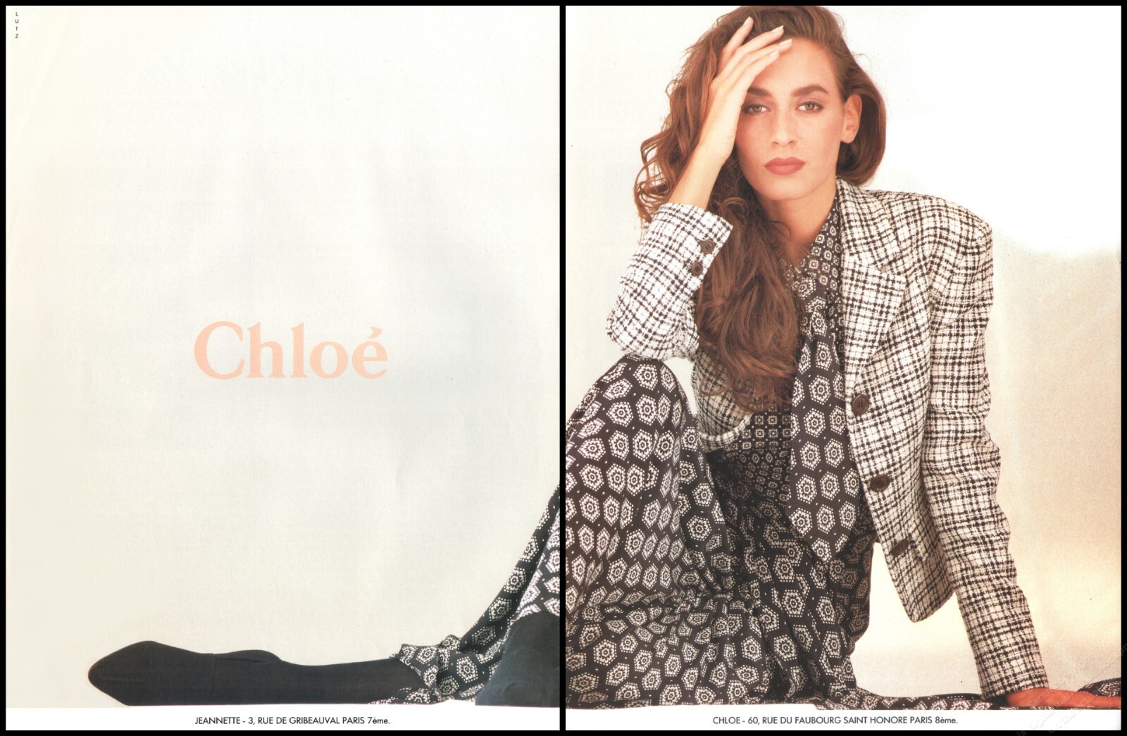1990’s High Heels Chloe Print Ad Women Fashion Long legs Redhead shoes -2pg