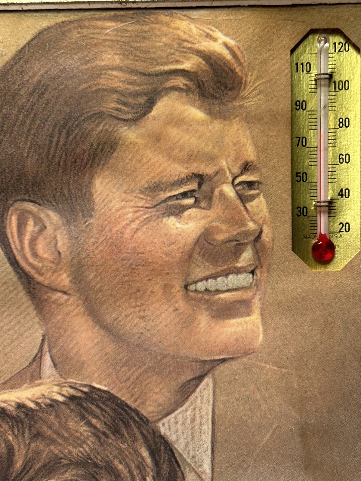 Vintage Advertising Thermometer JFK RFK Kennedy Watson Package ~ Springfield MA