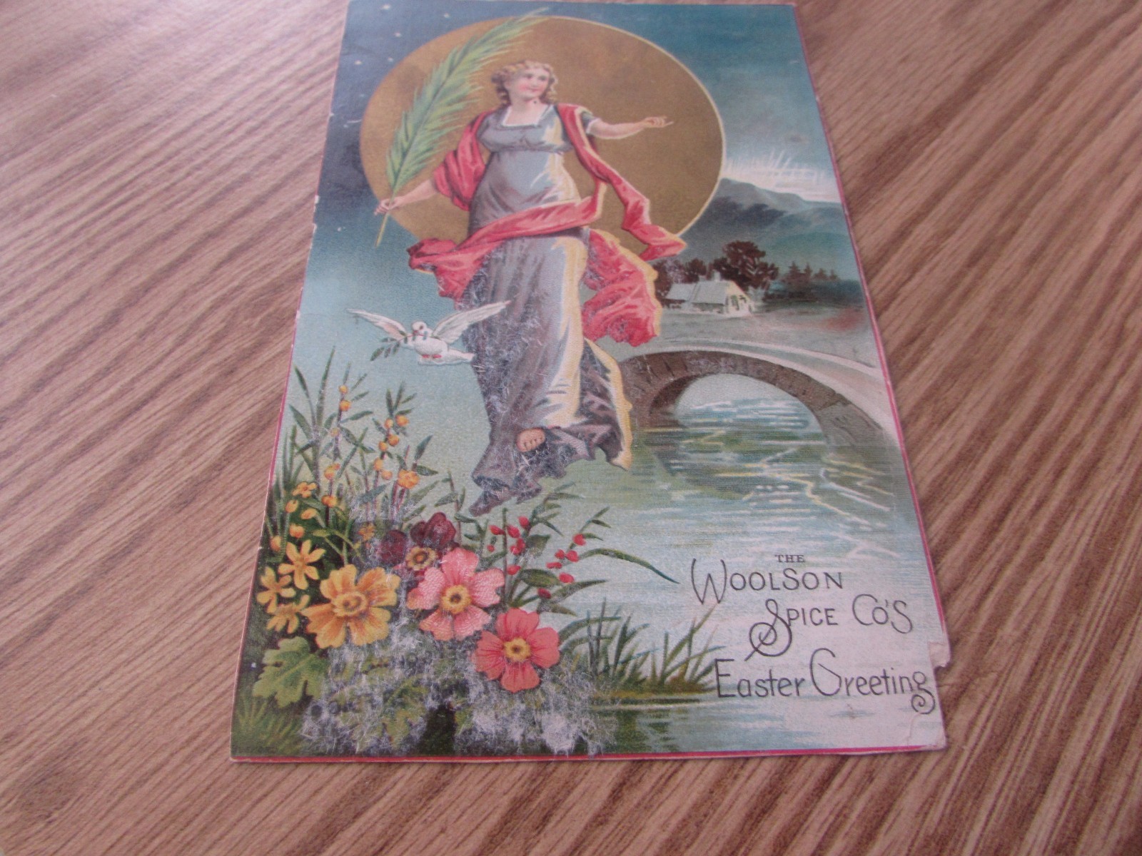 BEAUTIFUL – LION COFFEE – EASTER GREETING – VICTORIAN TRADE CARD – VG