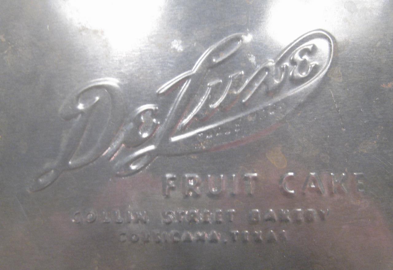 Deluxe Fruit Cake Round Tin Horse Drawn Sleigh Snow Church Bridge Collin St (O)