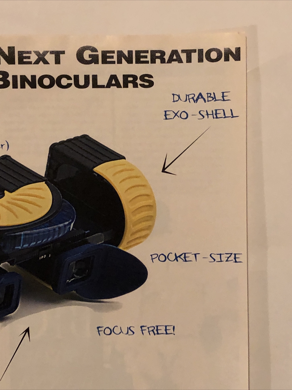 1996 BNOX Binoculars PRINT AD Next Generation Pocket Size Focus Free VTG 1990s