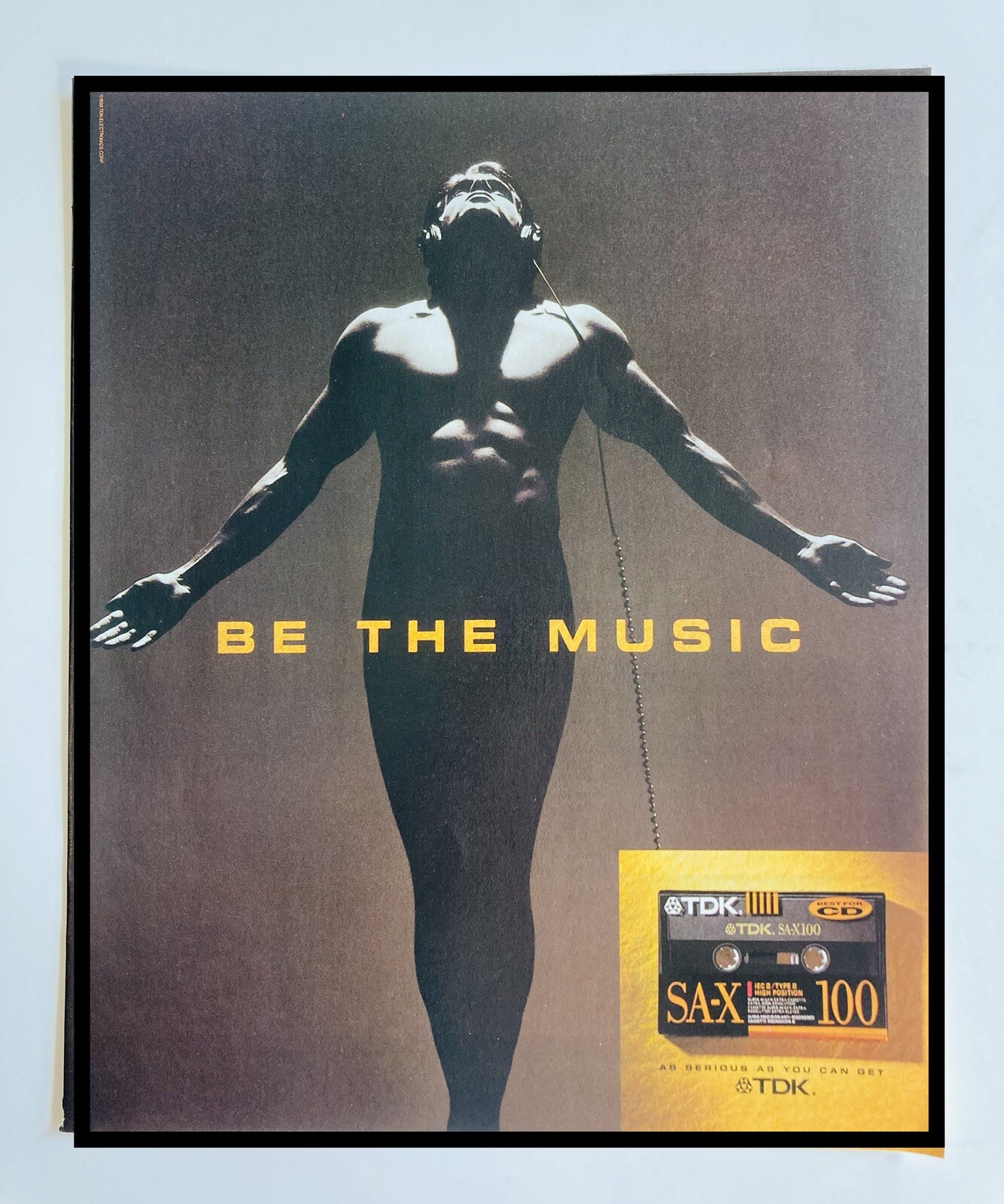 Vtg TDK Cassette Tape Print Ad 1993 Be The Music 1990s Media 8.5 x 11 inch