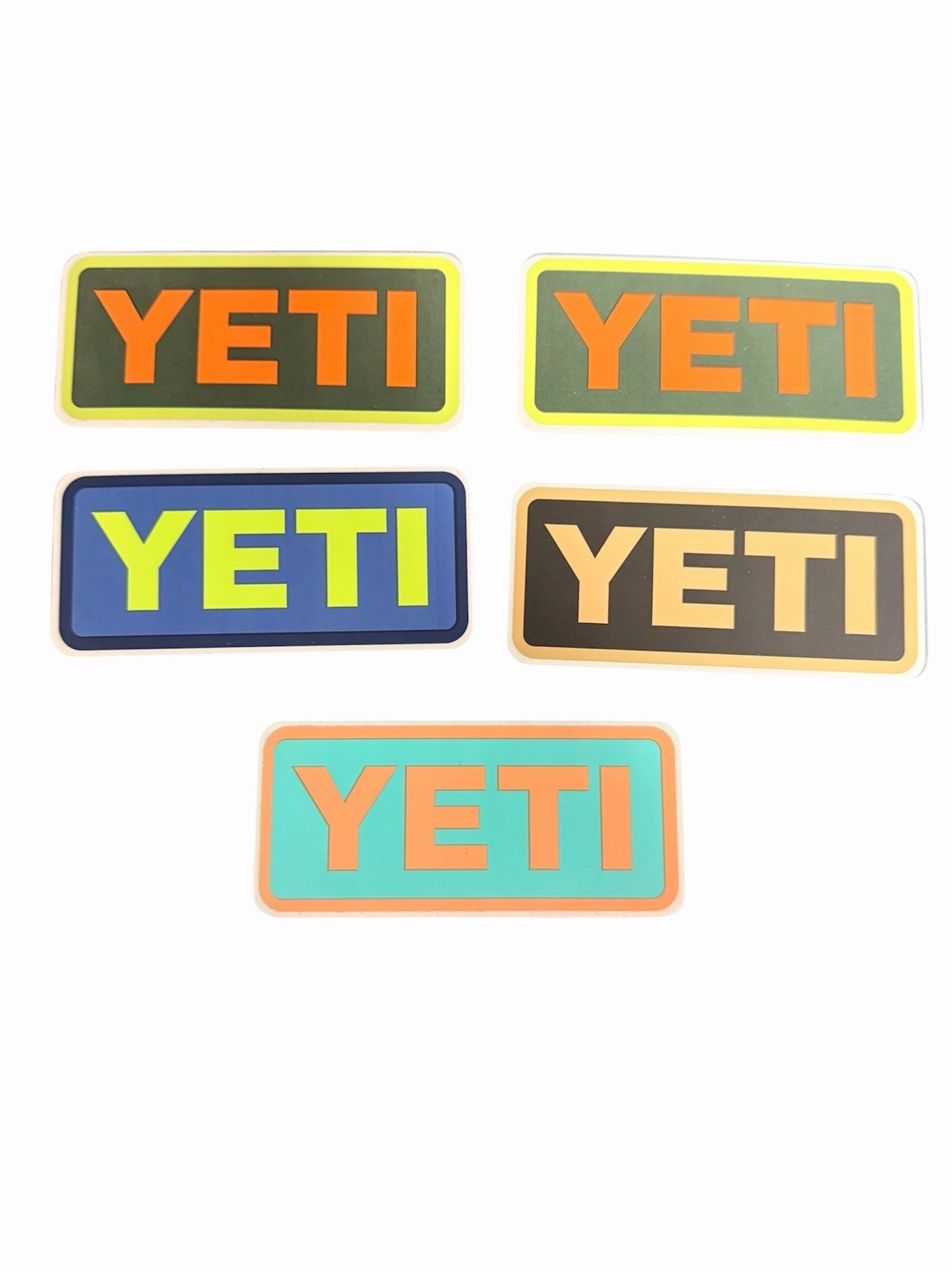 YETI Logo Advertising Sticker Decal Set (5 Pack) Multicolor