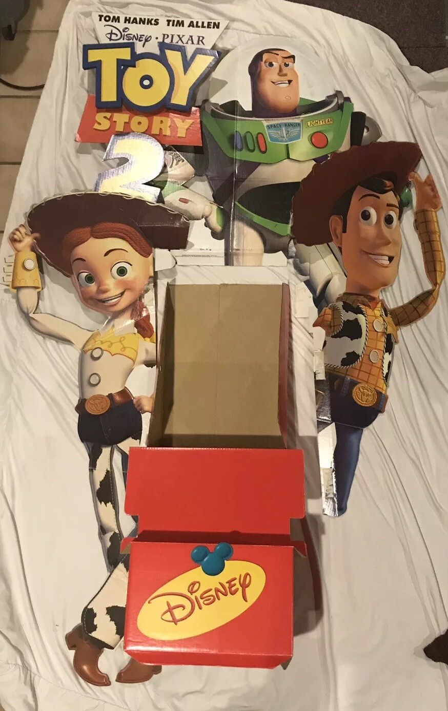 Disney Pixar Toy Story 2 Cardboard VHS Movie Store Display Buzz Woody Jessie