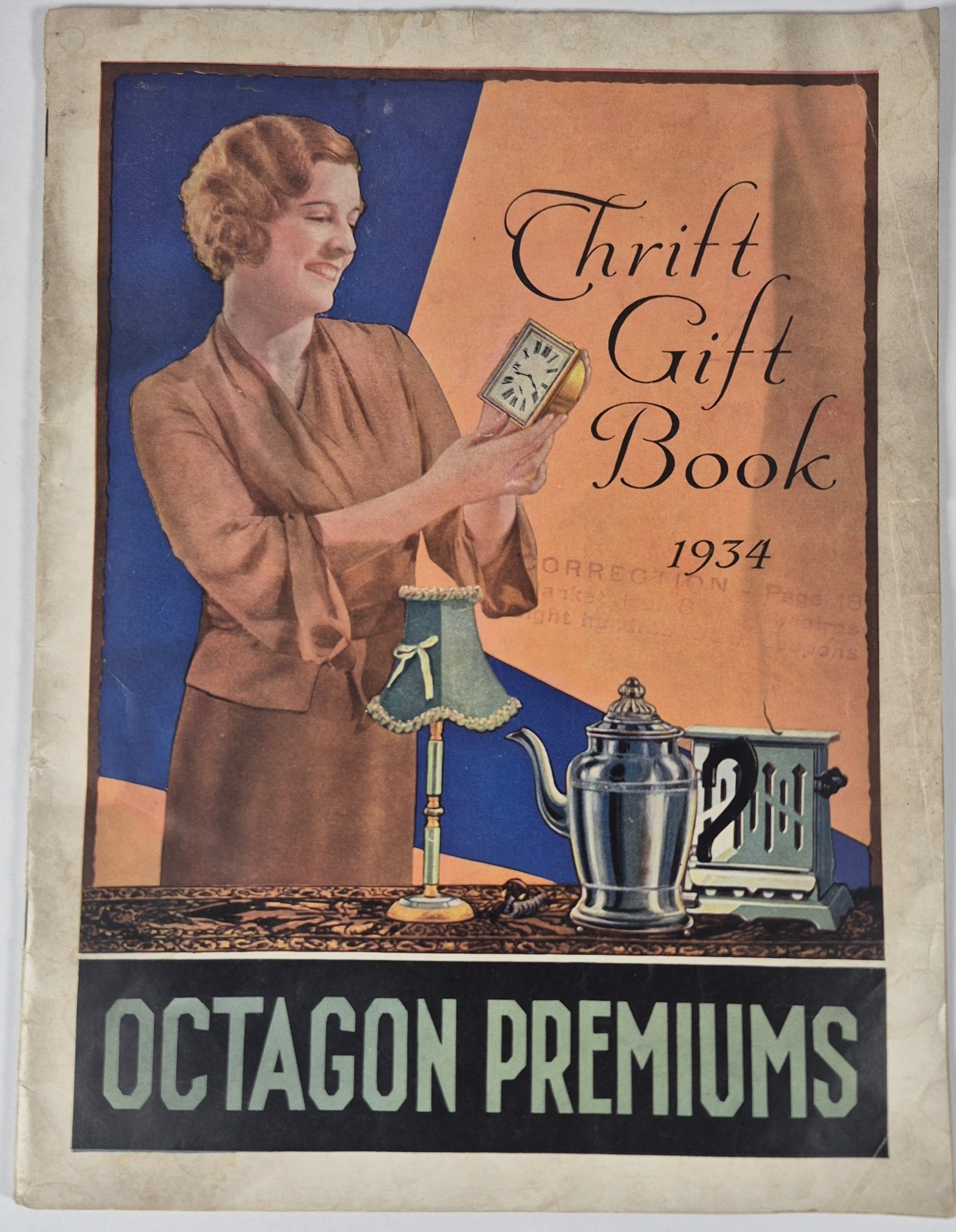 Depression Era Octagon Premiums Thrift Gift Book 1934 VTG Ads Clocks Tools Lamps