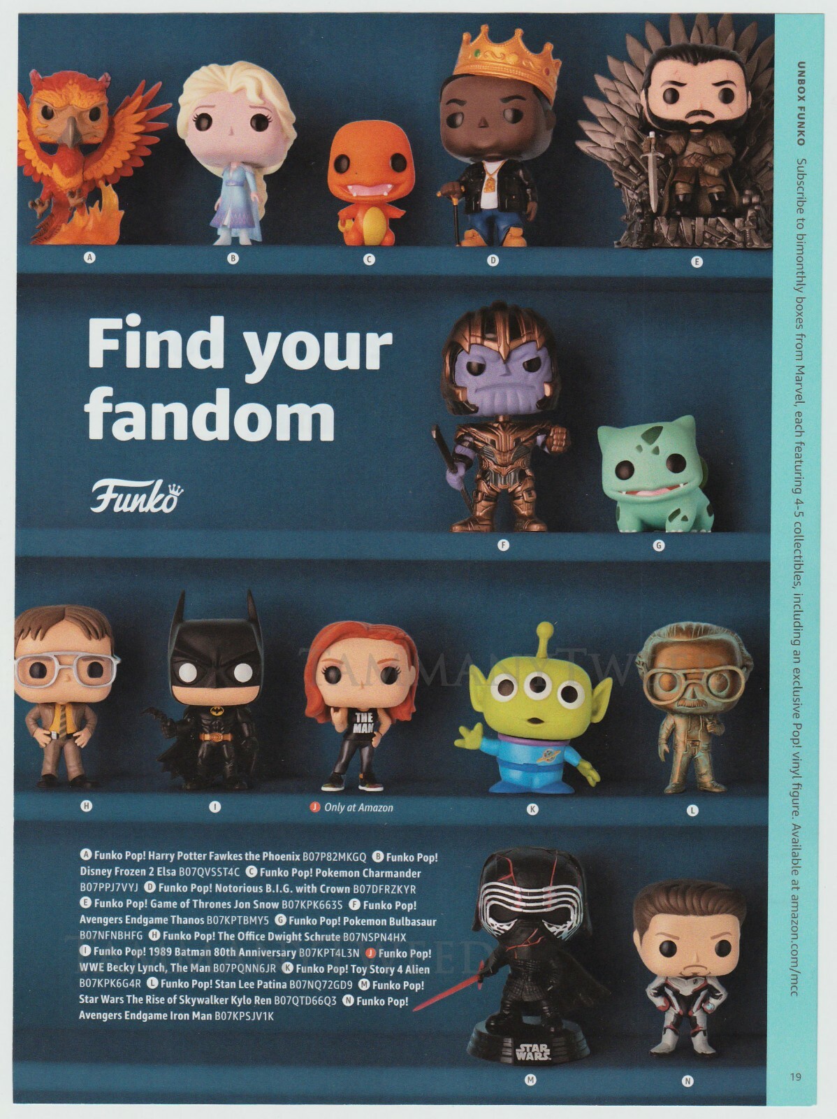 Funko POP! Vinyl Figures – Stan Lee Thanos Pokemon etc Rare Print Advertisement