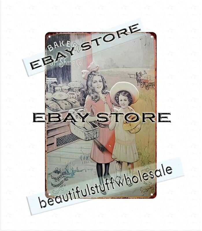 Bakery SP Shank Co little girls metal tin sign dorm room home kitchen lodge cafe