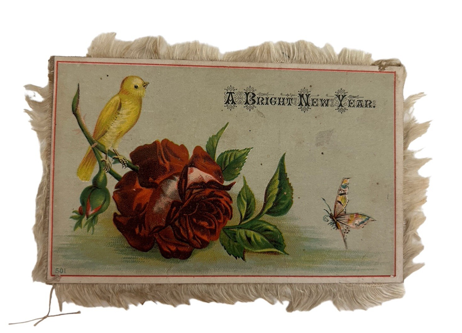 Bluebird Yellow Bird Butterfly Rose DAisy Christmas Bright New Year Fringe P676