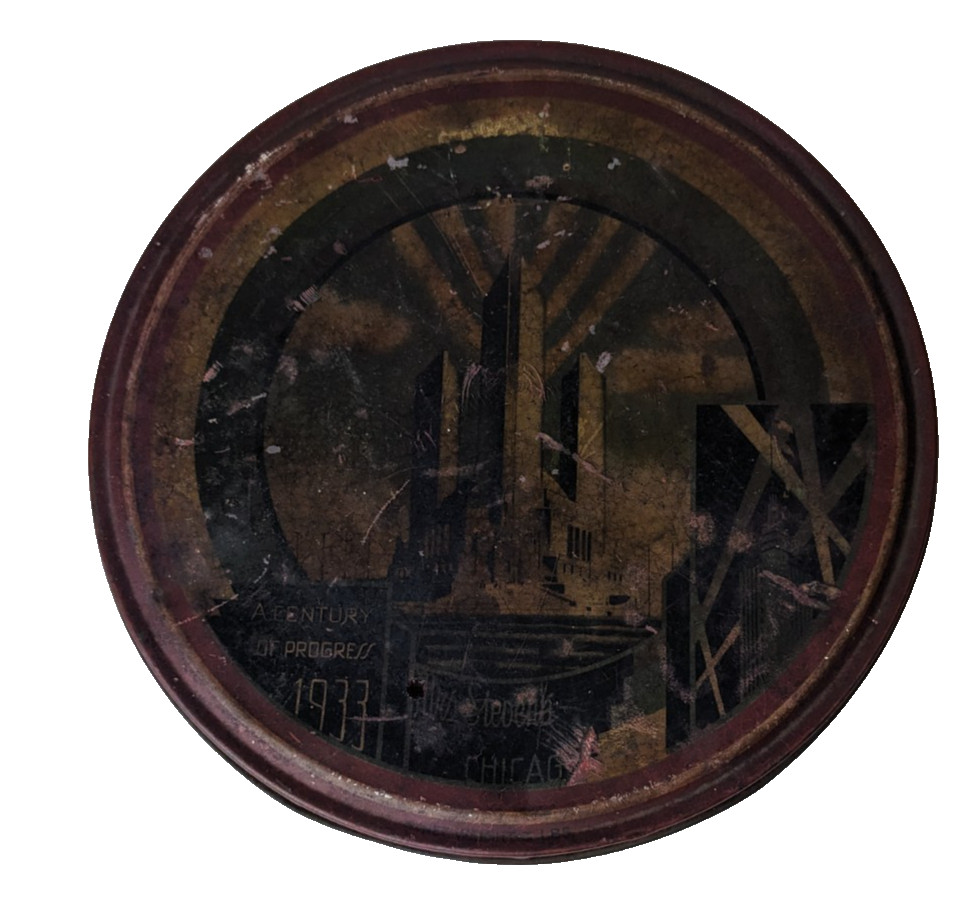 Vintage Tin A Century in Progress Mrs. Stevens Chicago 1933 World Fair – DAMAGED
