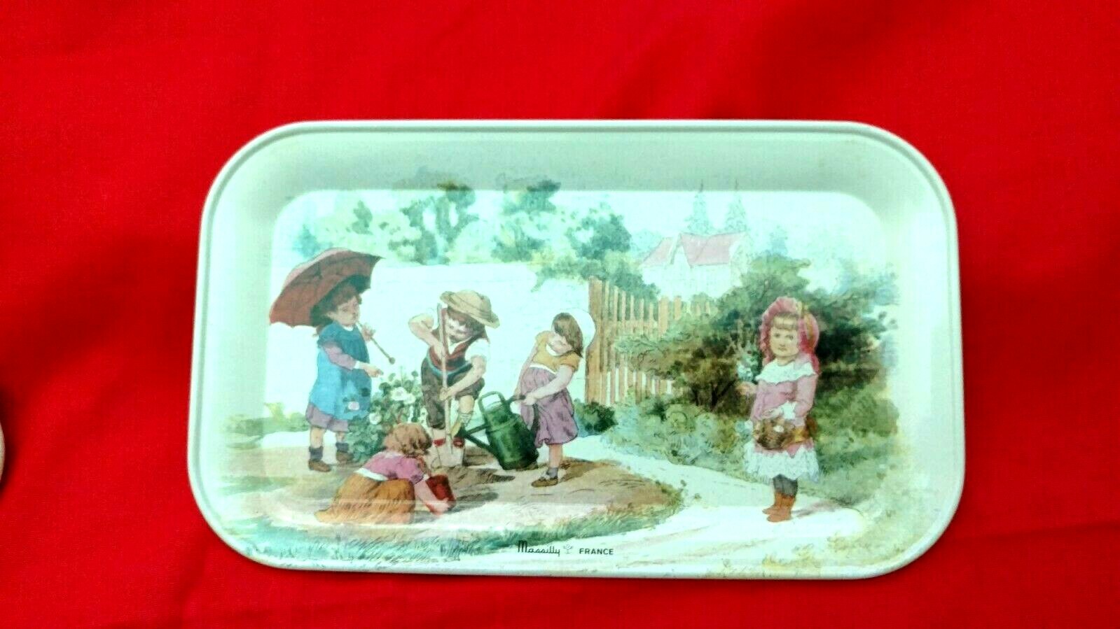 COLLECTOR TRAYS VINTAGE MASSILLY FRANCE – CHILDREN SCENES
