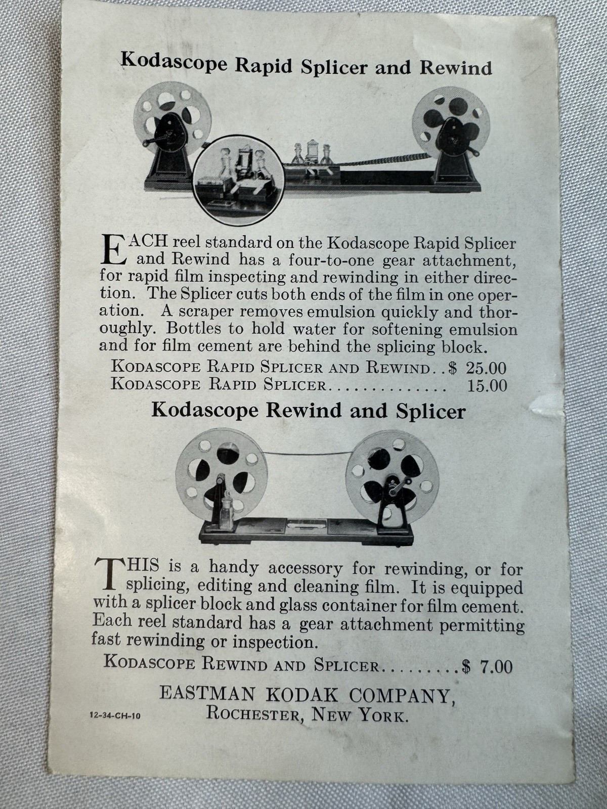 Lot of 4 Vintage 1930s Film Booklets: Kodak Kodascope Eight 40, Kodachrome, B&H