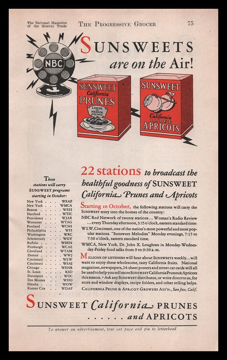 1931 Sunsweet San Jose California Prunes And Apricots Boxes Vintage Print Ad