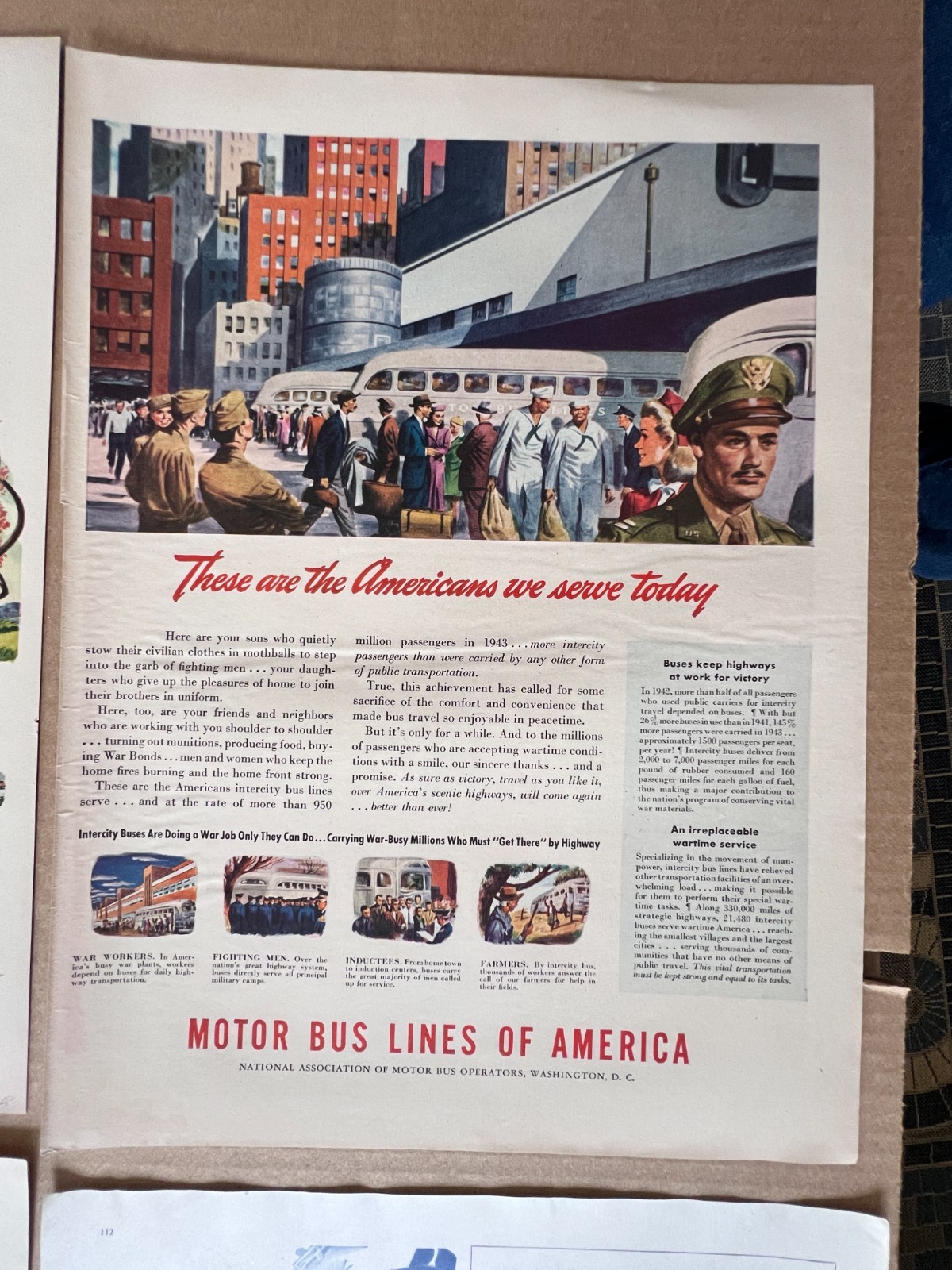 GREYHOUND BUS LINES OF AMERICA Lot 8 vintage PRINT ADS WWII Homefront 1938-1949
