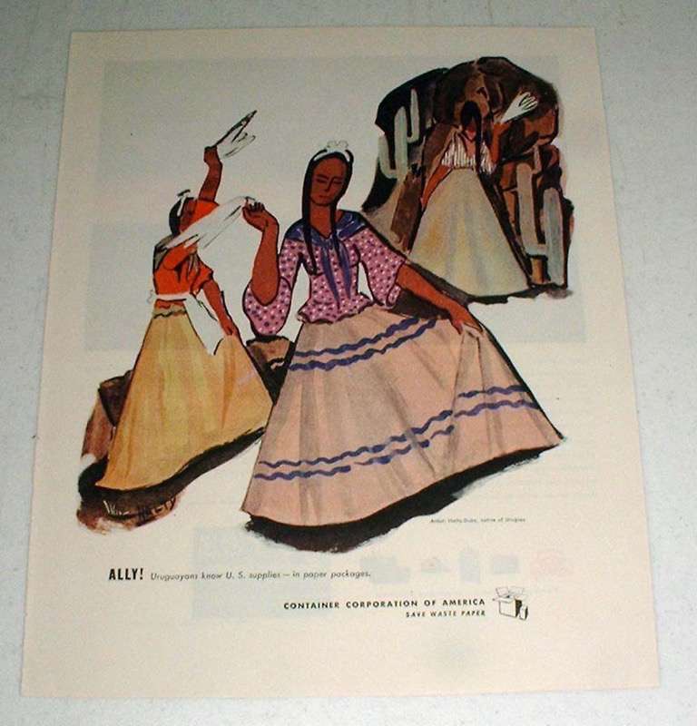 Vintage Container Corp of America Ad, art by Halty-Dube