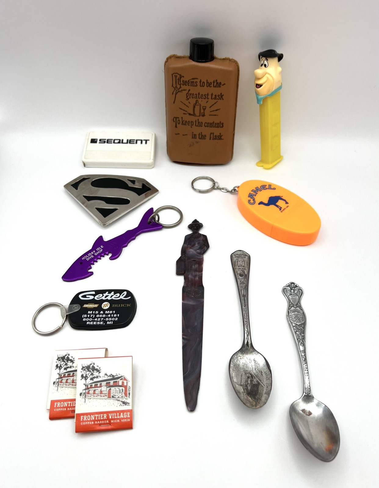 Vintage Lot 12 USA Brand Advertising Items Tobacco Vacation Pop Culture More