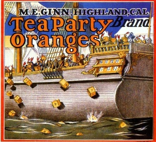 Tea Party Brand Orange Highland Boston Citrus Fruit Crate Label Art Print