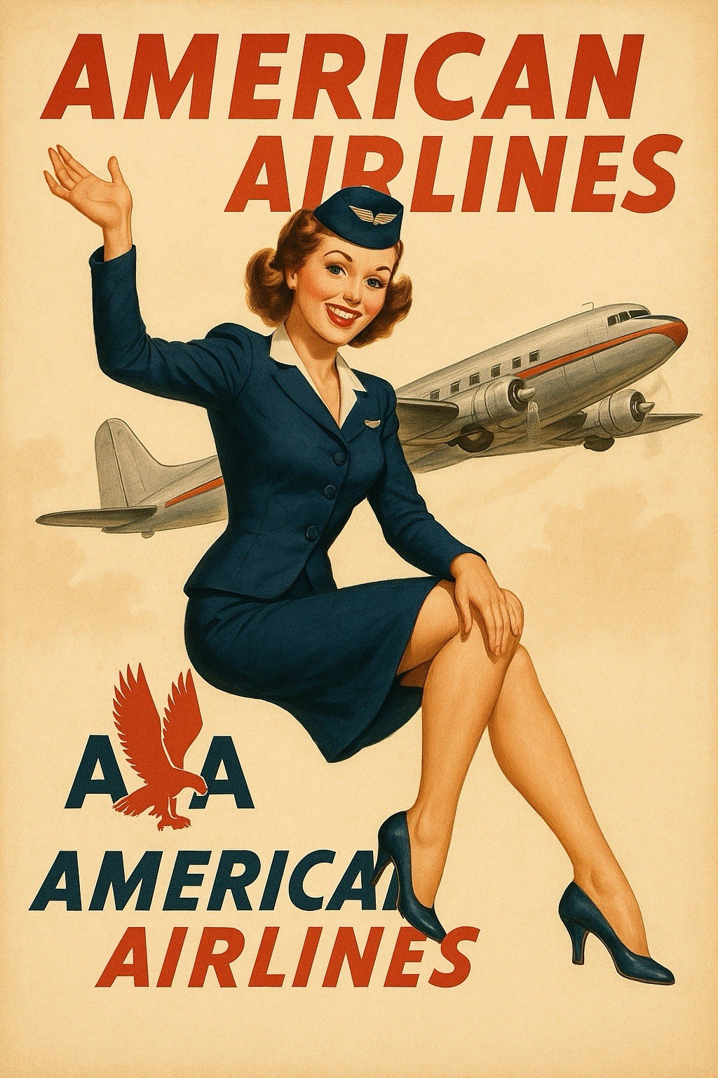 Anerican Airlines Vintage Style Advertising AIRLINE 12 Inch Metal Sign