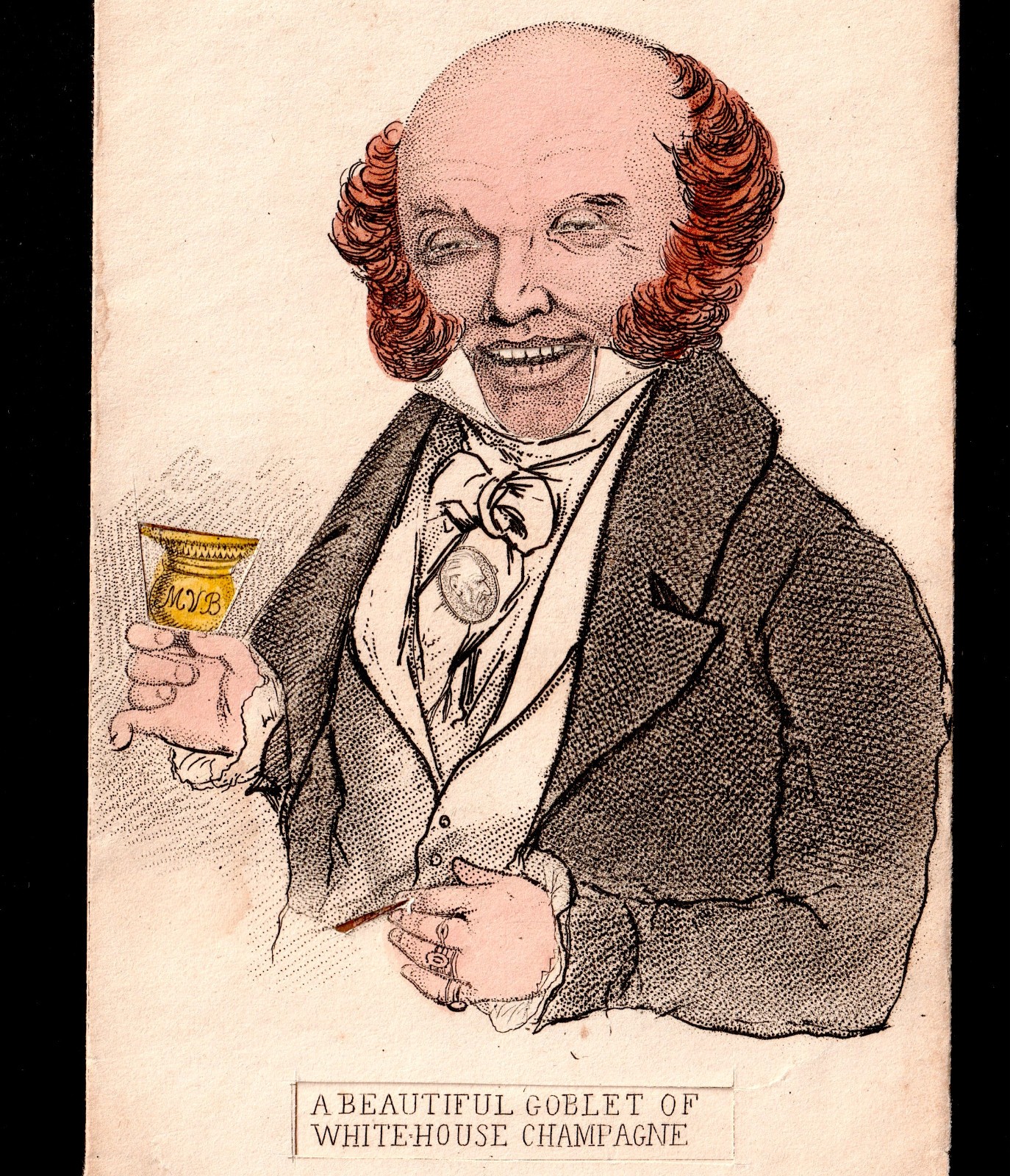RARE – 1840 Martin Van Buren David Claypool Johnston Cider Mug Metamorphic SR.Mv