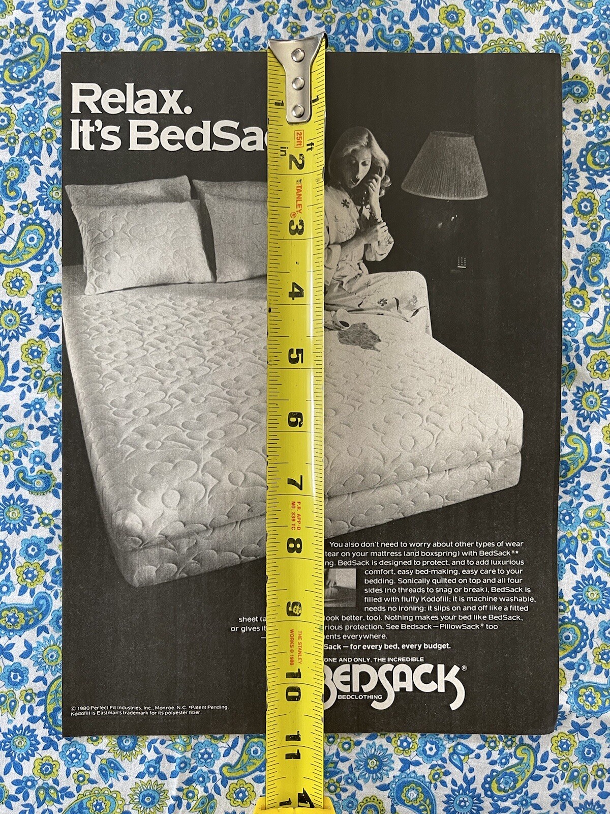 Vintage 1980 BedSack Print Ad – Ad Only Mattress Pad Cover Ad