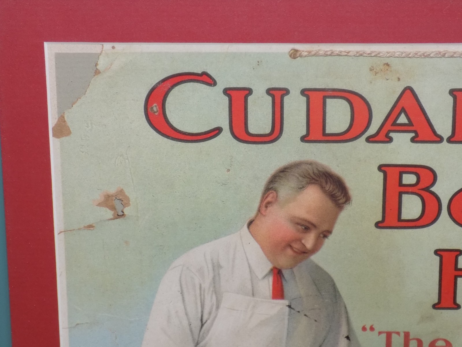 Vintage Cudahy’s Boiled Ham Cardboard Sign Matted and Framed