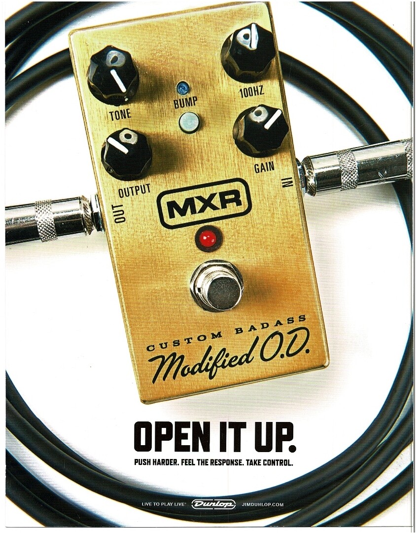 2012 DUNLOP Custom Badass Modified O.D. Guitar Pedal Stomp Box Magazine Ad