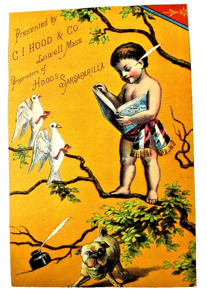 Hoods Sarsaparilla Victorian Trade Card Calendar 1884