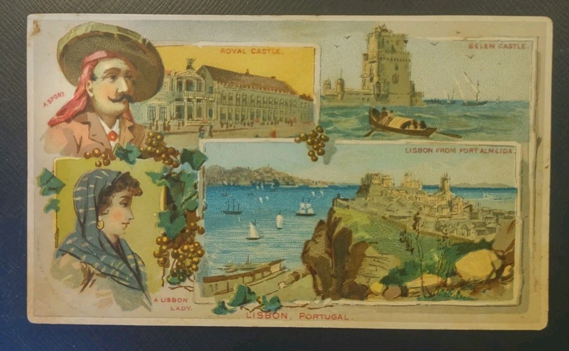 Arbuckles Ariosa Coffee Advertising Trade Card 1891 Trip Set Lisbon Portugal #22