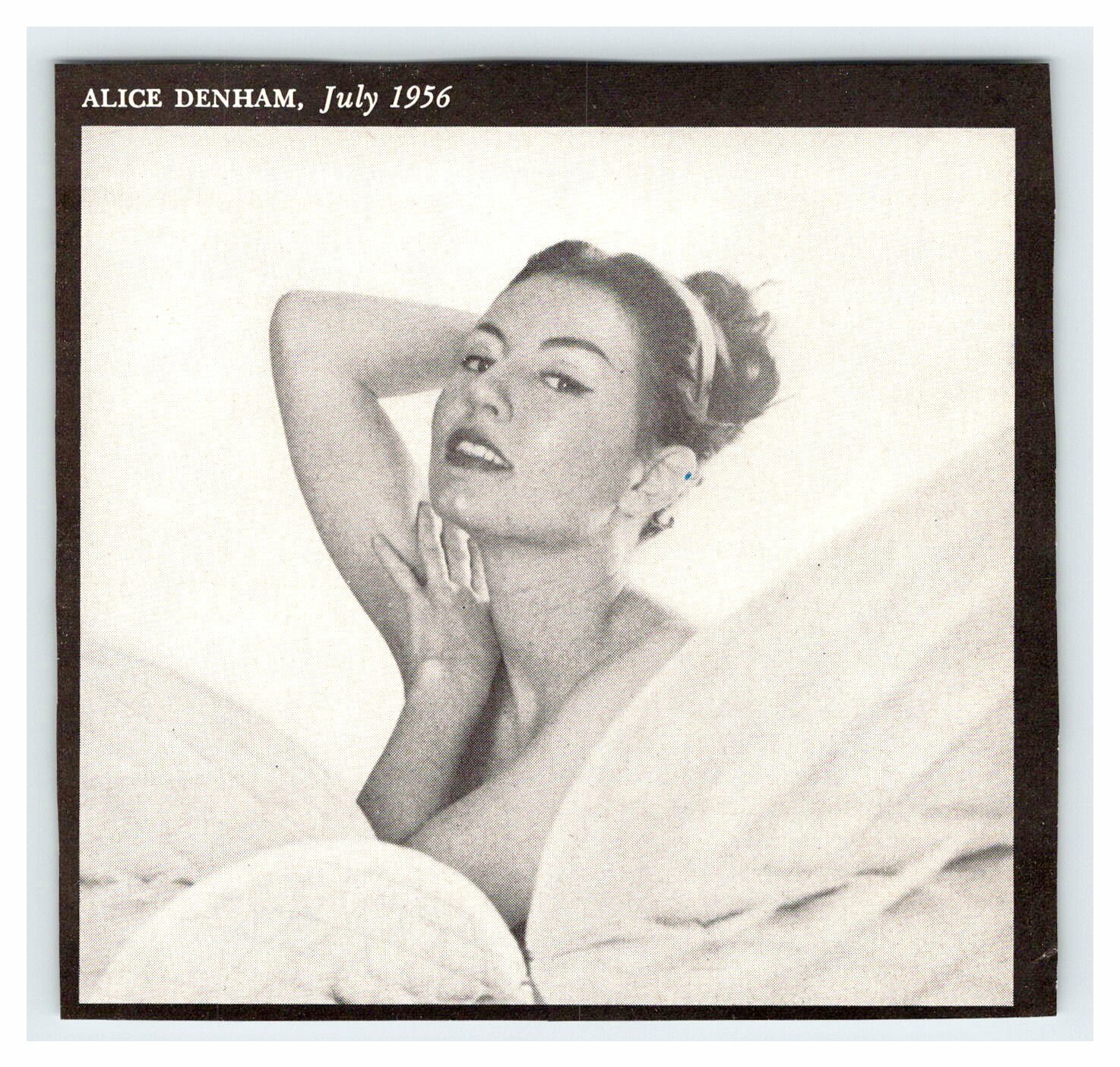 1956 ALICE DENHAM PLAYBOY PLAYMATE 4″X4″ Magazine Photo Clipping Woman M233