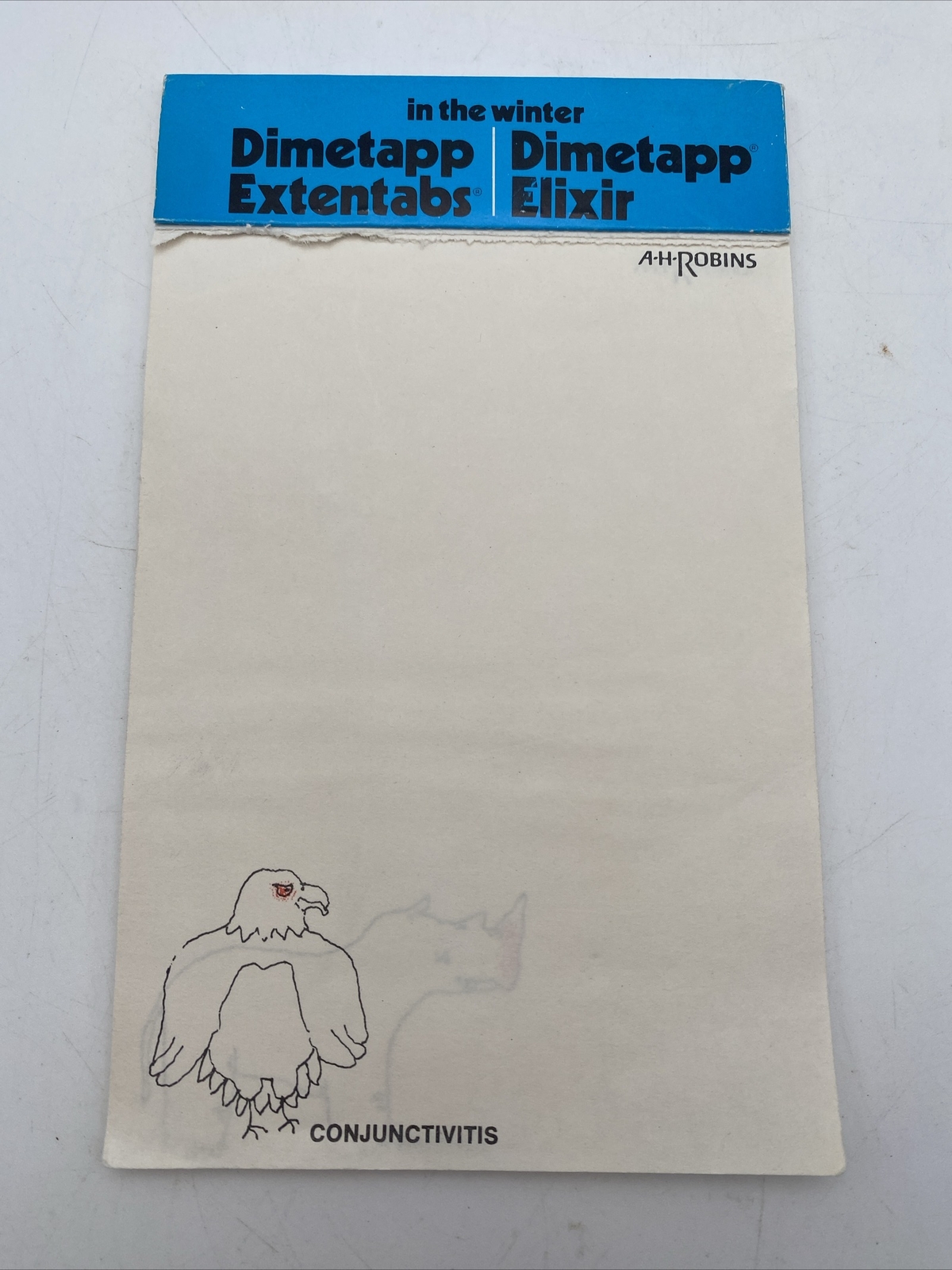 Vtg Dimetapp Itis Animals Notepad Memo Pharmacy Promotional Advertising