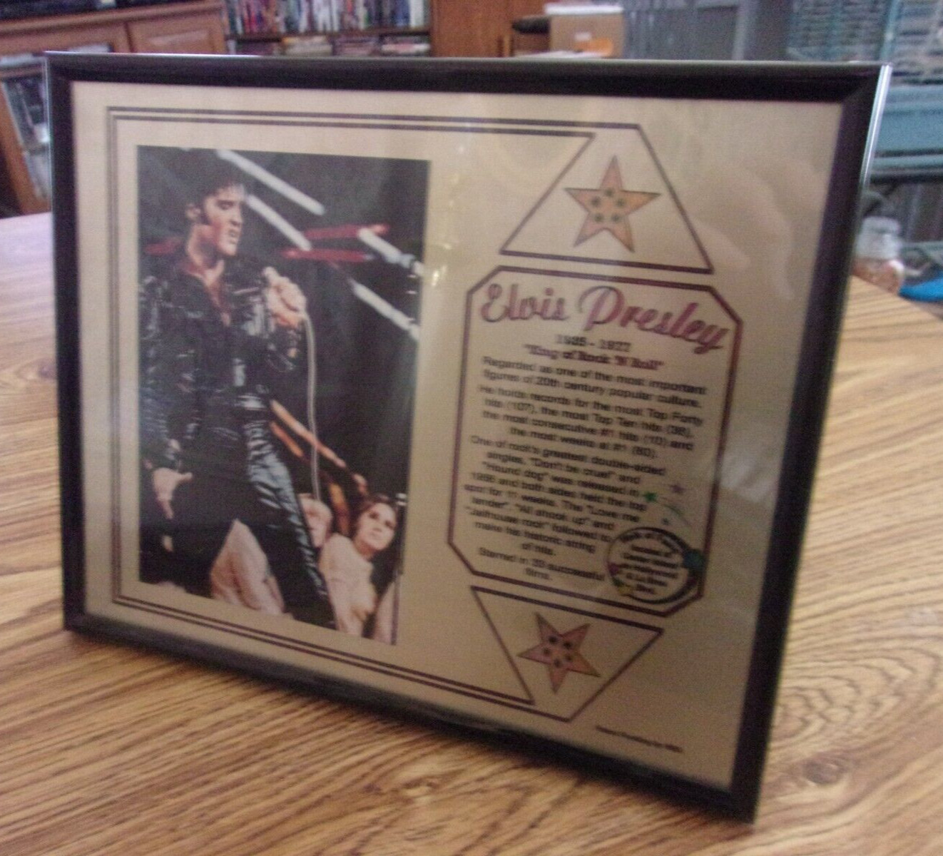 ELVIS PRESLEY Picture Framed 8″ x 10″ Walk of Fame Memorabilia Comeback Special