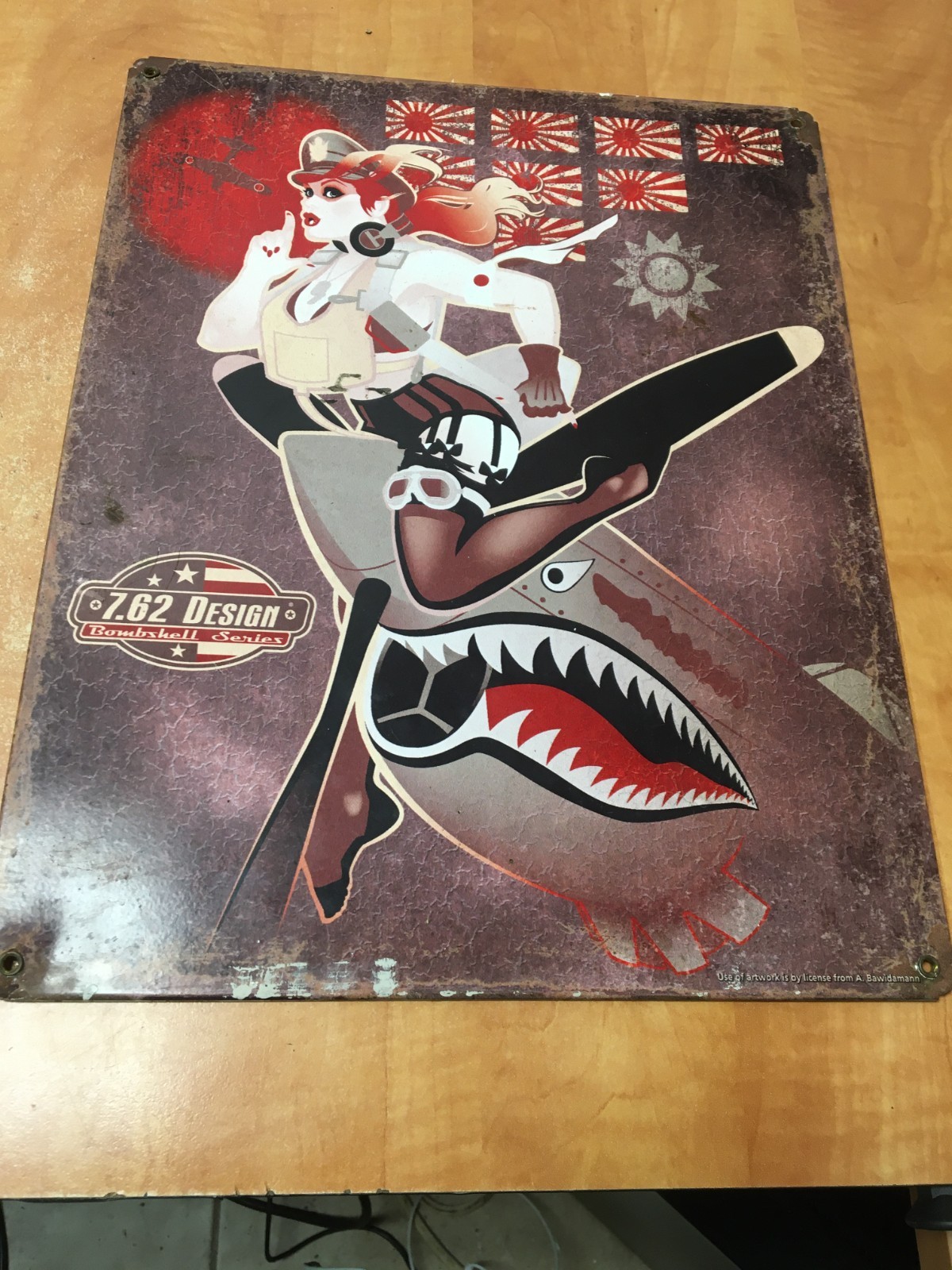 Bombshell Series Flying Tiger WWII Tin Metal Sign Reproduction 11.5″ x 14.5″