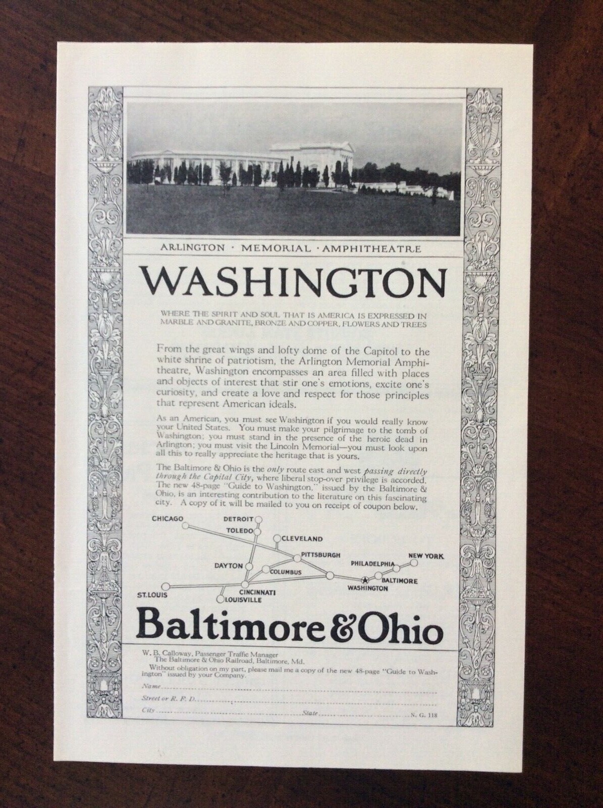 1923 vintage Original ad Discover Washington fantastic condition