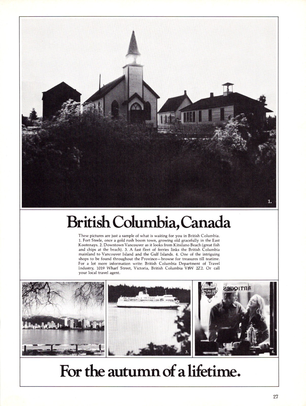 Vintage Print Ad 1975 – British Columbia, Canada Tourism