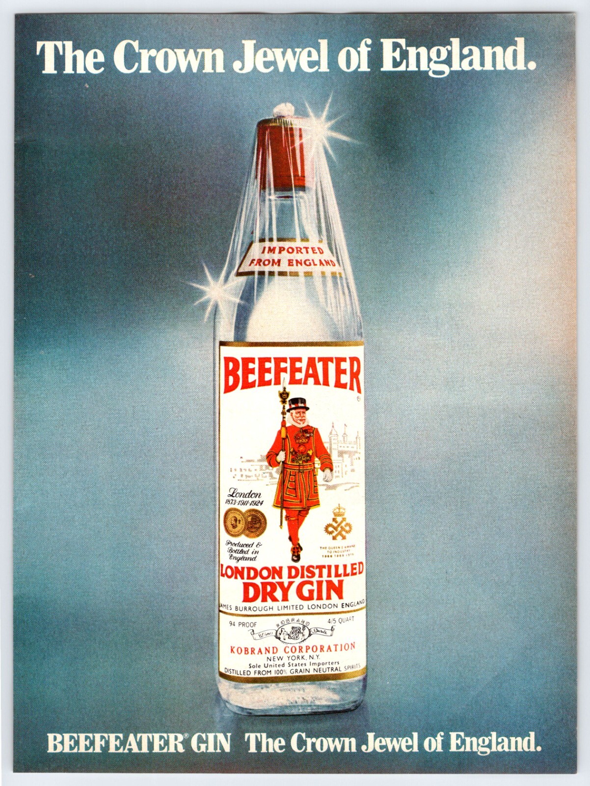 1979 BEEFEATER DRY GIN Vintage 8″X11″ Magazine Ad 1970’s CF24