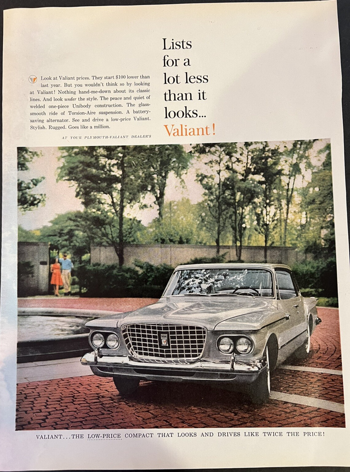 Vtg 1960s Plymouth Valiant-Unibody Construction-Torsion-Aire Suspension-Rugged