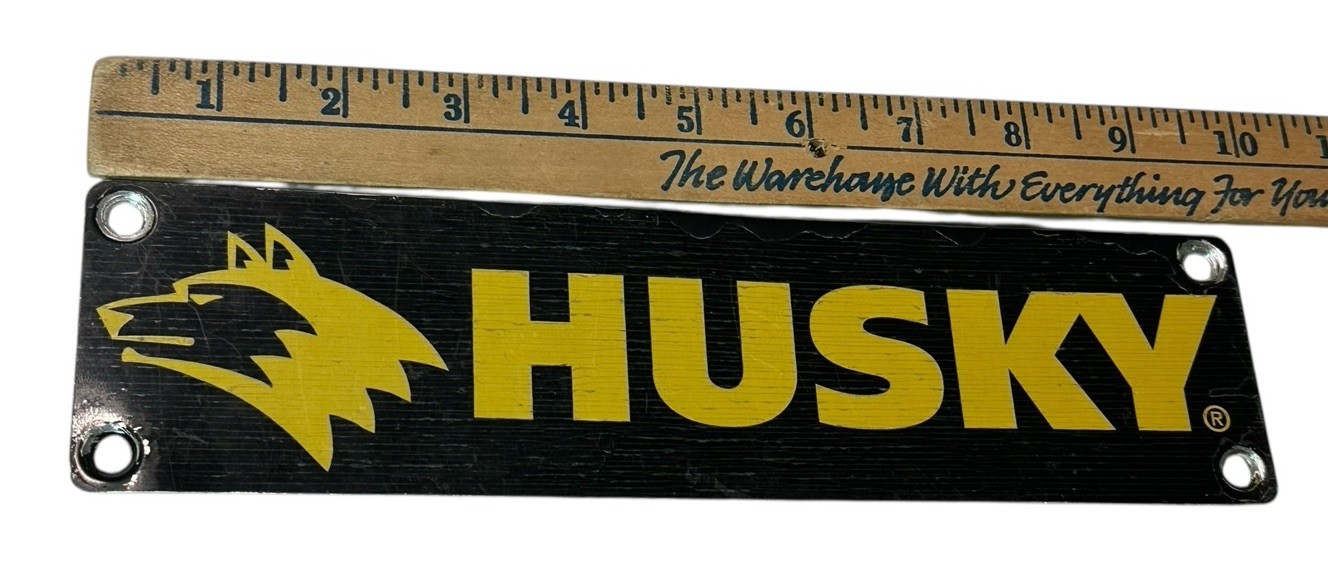 Husky Brand Metal Sign Black Gold Garage Shop Wall Decor Vintage Look 4 Holes