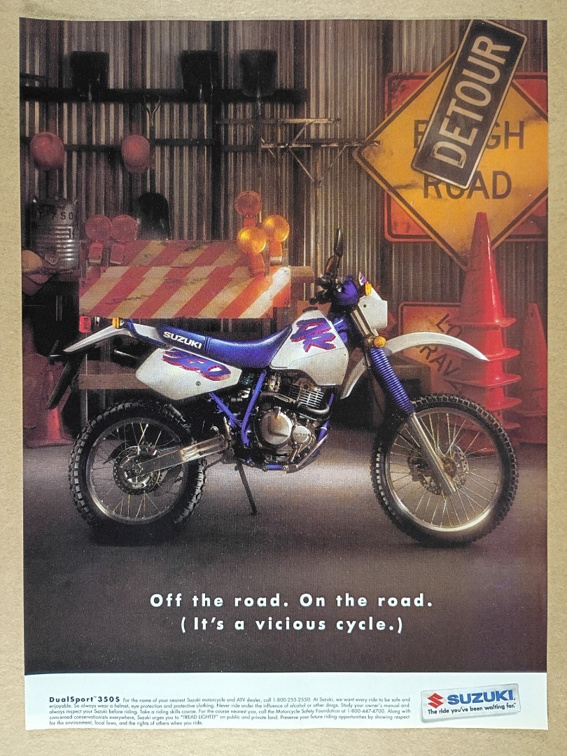1993 Suzuki Dual Sport 350S Motorcycle vintage print Ad