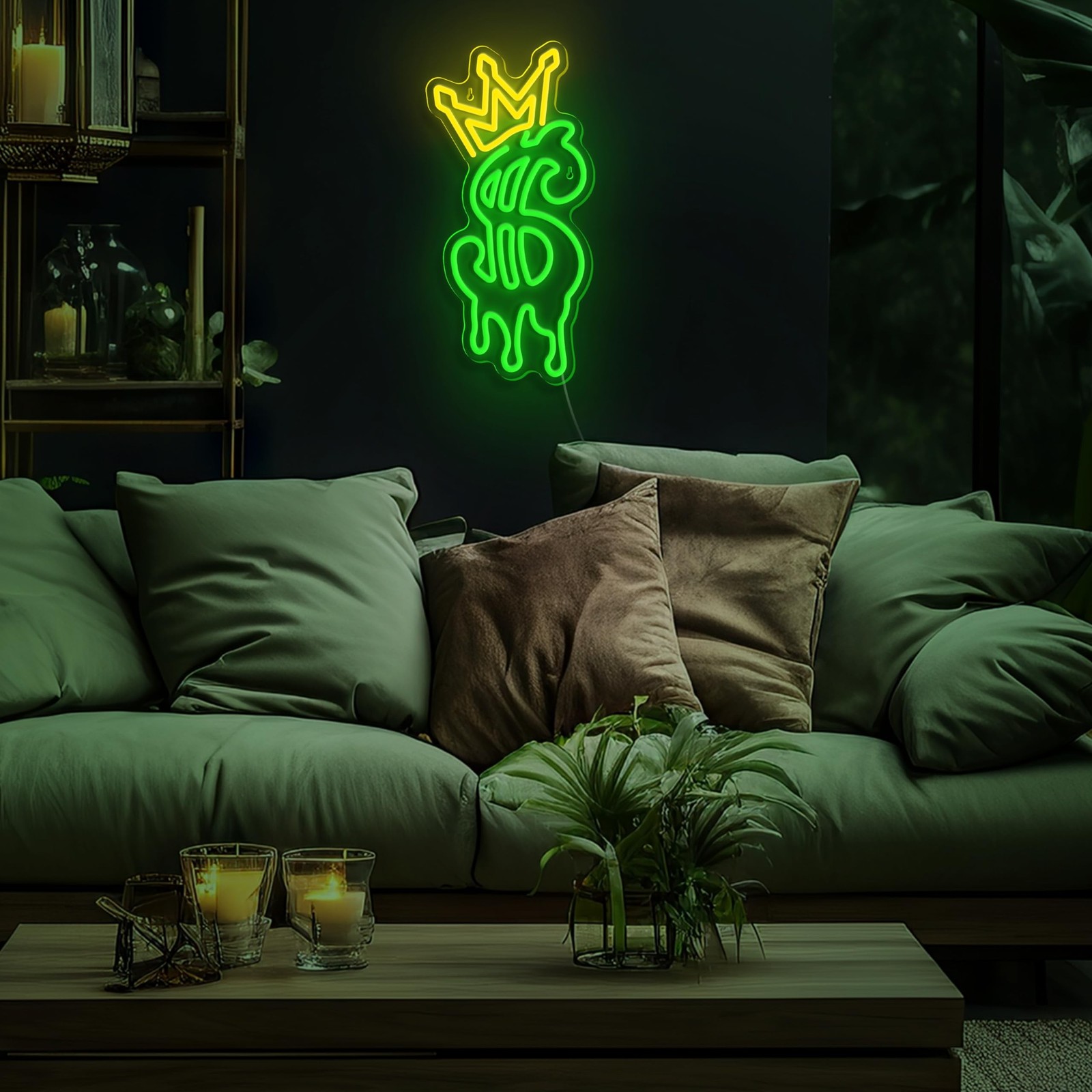 Money Neon Sign, Crown Dollar Neon Signs for Shop Store Wall Decor, USB Power…