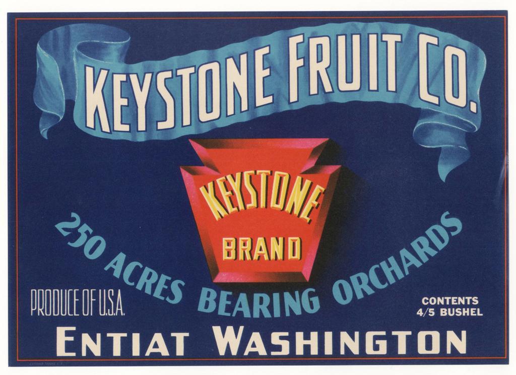 *Original* KEYSTONE FRUIT Co ENTIAT WASH Pear Label NOT A COPY!