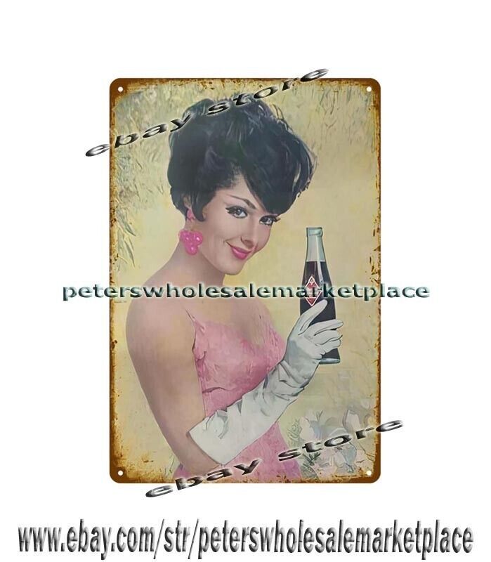 1967 lady RC Royal Crown Cola RC metal tin sign reproduction wall art decor