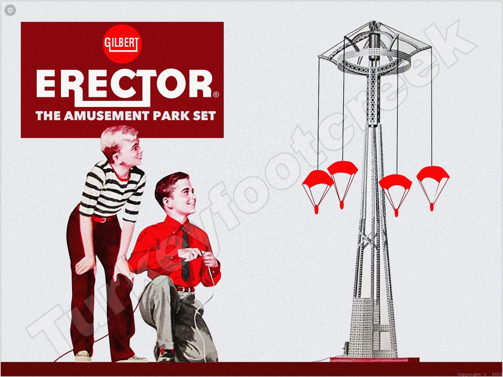 Gilbert Erector The Amusement Park Set 9″ x 12″ Metal Sign