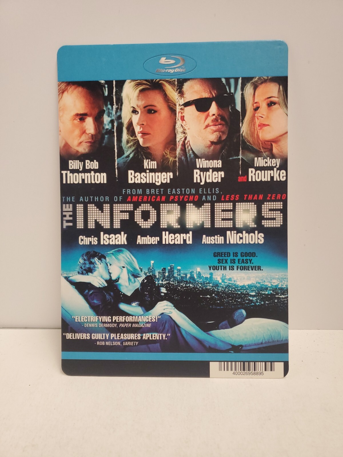 The Informers BLOCKBUSTER BLU-RAY BACKER CARD ONLY 5.5″X8″