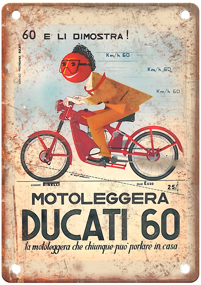 1958 Vintage Motorcycle Poster Ad Retro Look Reproduction Metal Sign F211