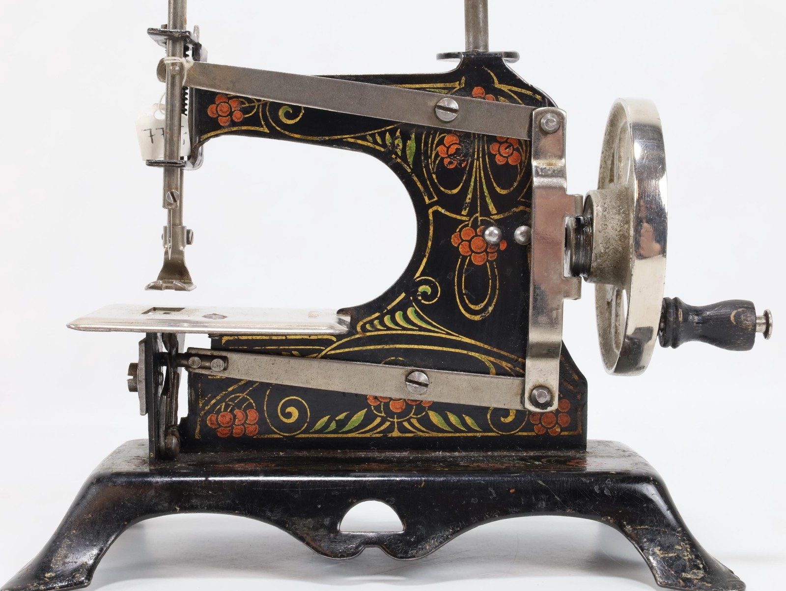 Antique German Miniature Sewing Machine – Hand Painted Cast Iron Toy – Made in