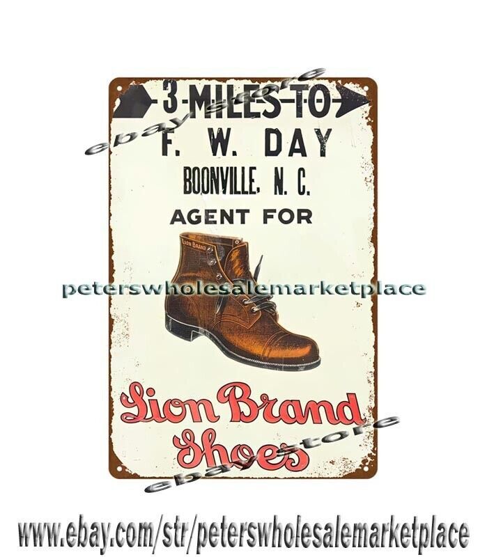 Lion Brand Shoes metal tin sign bedroom wall art restaurant pub